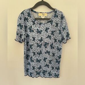 Dream Girl 12Years Blue butterfly Tee NWOT